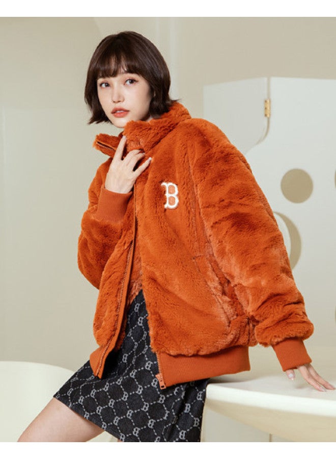 MLB Women'S Faux Lamb Wool Jacket Sports Casual Warm Fleece Coat Trendy Autumn Winter Fdec5 - Image 1