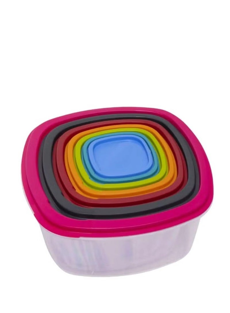 PRINCEWARE Set of 8 Multi-Size Plastic Food Storage Containers with Colorful Lids - Image 5