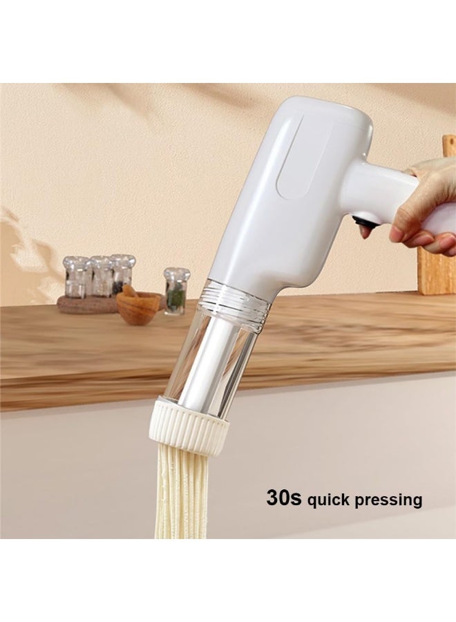 YelaJoy Handheld Electric Noodle Maker, 6 In 1 Cordless Noodle Maker, Portable Noodle Machine for Making Spaghetti Fettuccine Ramen, Automatic Dough Press, Ramen, Home Noodle Roller( White) - Image 3