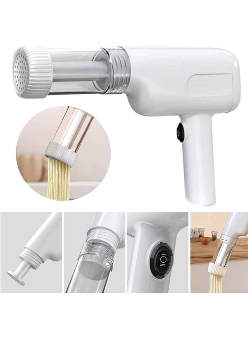 YelaJoy Handheld Electric Noodle Maker, 6 In 1 Cordless Noodle Maker, Portable Noodle Machine for Making Spaghetti Fettuccine Ramen, Automatic Dough Press, Ramen, Home Noodle Roller( White) - Image 5