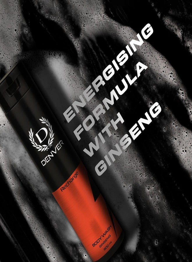 DENVER Recharge Ginseng Body Wash - 200ML Each (Combo Pack 3) | Stress Relief, Skin Nourishment Cleansing Shower Gel for Men - Image 4