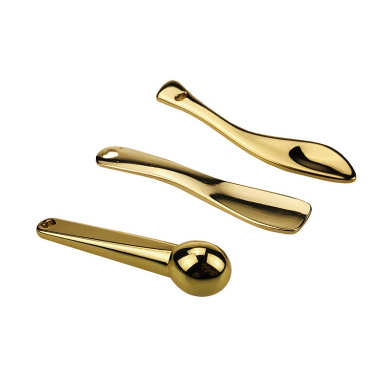 GOERTI 3Pcs Metal Makeup Spatula Mini Spoon and Eye Cream Massage Sticks Beauty Scoop for Facial Cosmetic Face Cream - Image 1