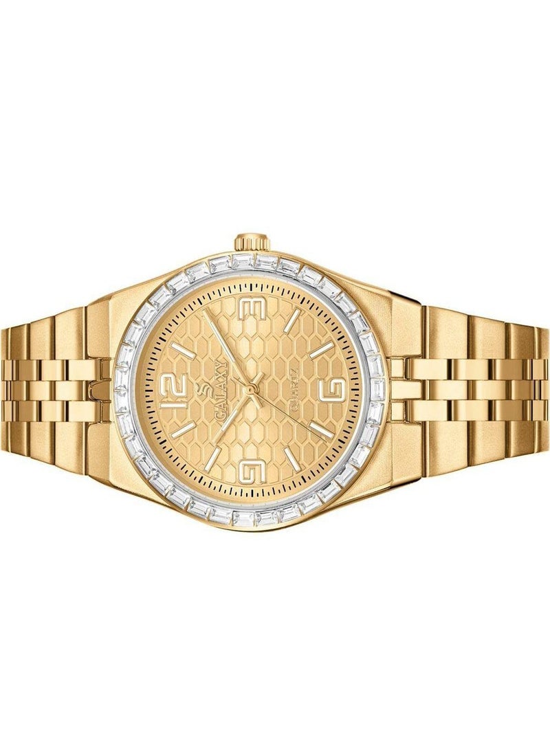 جالاكسي ساعة جالكسي GS-2398 للجنسين، ساعة معصم تناظرية، هيكل من الفولاذ المقاوم للصدأ، تصميم كلاسيكي أنيق، ساعة للارتداء اليومي - Image 3