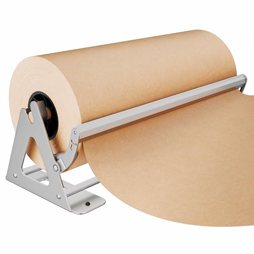 DIY Crew 24 Inch Paper Roll Dispenser and Cutter - Heavy-Duty Wall Mountable, Non Slip Tabletop - Kraft, Freezer, Butcher Paper - Up to 1000ft Rolls - Image 1