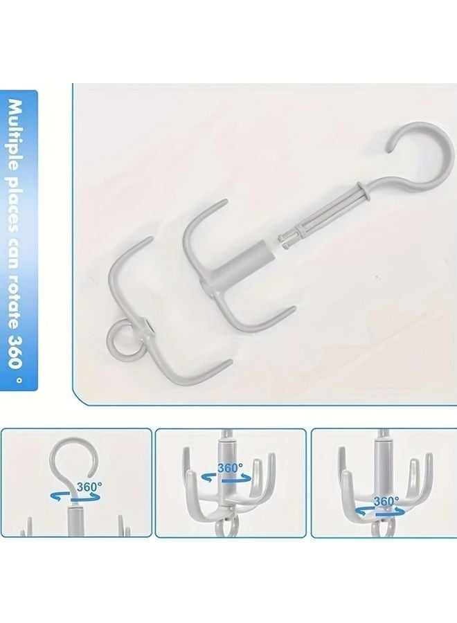 3pcs Set Multi Functional Rotating Four Claw Wall Mounted Hanger For Hats Scarves - Image 3
