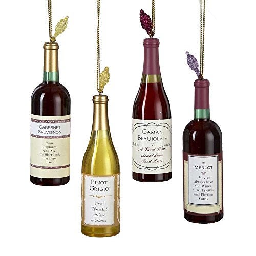 Kurt S. Adler Kurt Adler Acrylic Wine Bottle Ornament, Set of 4 - Image 5