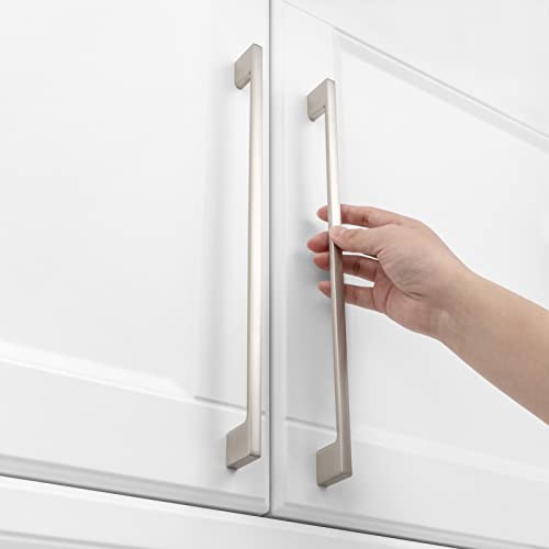 KOOFIZO 1 Pack 11-5/16 Inch Brushed Nickel Kitchen Cabinet Pulls Stain Nickel Cabinet Handles Silver Cabinet Hardware for Kitchen Cabinets Drawer P01 Dresser Cupboard Bedroom Bathroom - Image 4