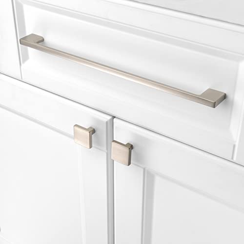 KOOFIZO 1 Pack 11-5/16 Inch Brushed Nickel Kitchen Cabinet Pulls Stain Nickel Cabinet Handles Silver Cabinet Hardware for Kitchen Cabinets Drawer P01 Dresser Cupboard Bedroom Bathroom - Image 3