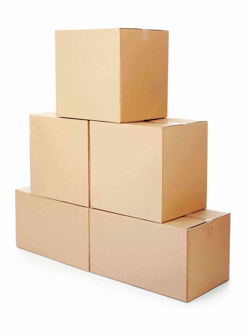 توشيونيكس 5 قطع من صناديق الشحن المتينة المصنوعة من الورق المقوى المموج المكون من 5 طبقات، ذات الجدار المزدوج، قابلة لإعادة التدوير، صندوق تخزين كبير جدًا، يُستخدم في البريد، مواد التغليف المتينة، لوازم نقل المنزل، صندوق من الورق المقوى البني القوي متعدد الاستخدامات، 55 × 55 × 70 سم - Image 5