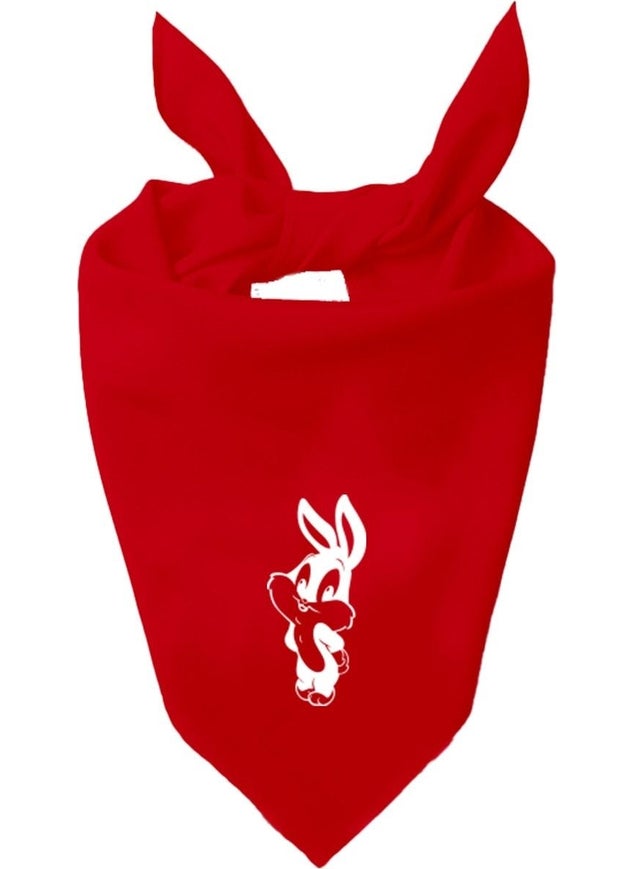 Square Cute Rabbit Design Single Color Scarf