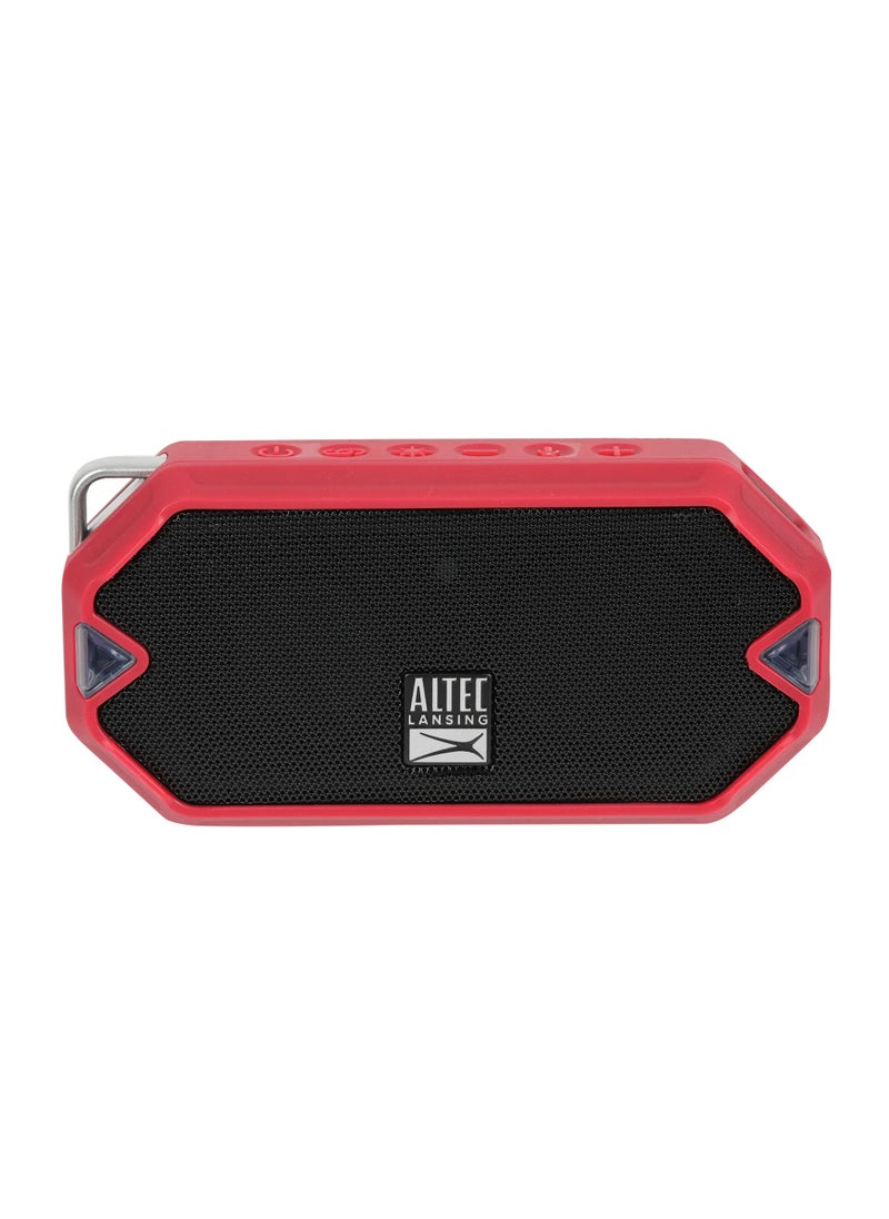 Altec Lansing - HydraMini Wireless Bluetooth Speaker, IP67 Waterproof USB C Rechargeable Battery with 6 Hours Playtime, Compact, Shockproof, Snowproof, Everything Proof, Red - Image 1