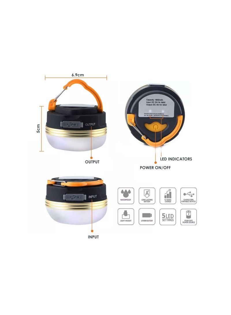 AIWANTO USB LED Camping Lantern Magnetic Tent Lamp with Power Bank Function - Image 5