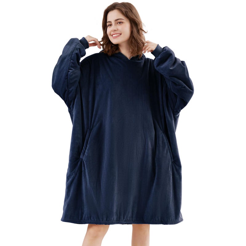 LetsFunny Blanket HoodieOversized Wearable Sherpa Fleece Blanket SweatshirtSuper Soft Warm Cozy with Giant PocketGifts for Women Men Adults Teenagers Kids One Size Fits All