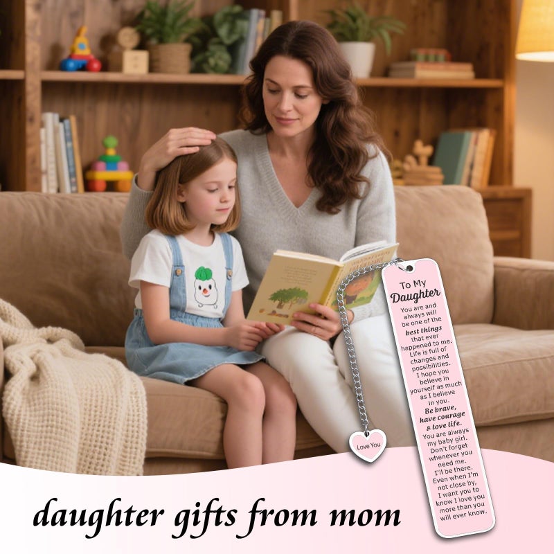 Aeonovs Easter Gifts for Teen Daughter, Daughter Gifts from Dad, Book Mark for Girls Ages 8-12, Bookmark for Mothers and Daughters, Birthday Stocking Stuffers for Girls Kids, Pink Bookmark - Image 2
