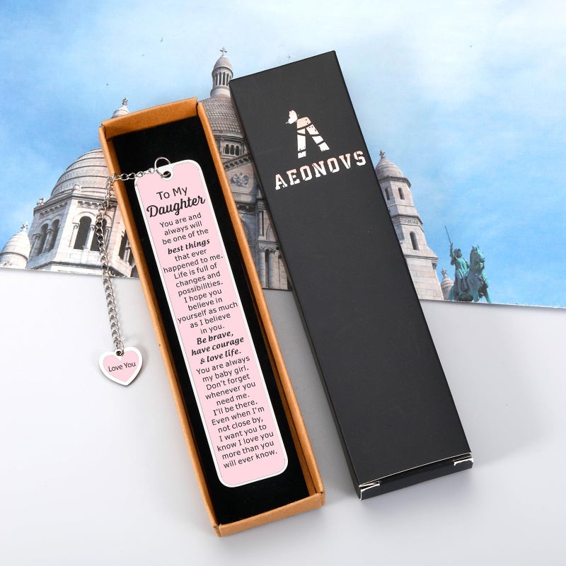 Aeonovs Easter Gifts for Teen Daughter, Daughter Gifts from Dad, Book Mark for Girls Ages 8-12, Bookmark for Mothers and Daughters, Birthday Stocking Stuffers for Girls Kids, Pink Bookmark - Image 4
