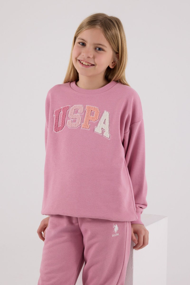 U.S. Polo Assn. U.S. Polo Assn Girls Dusty Rose Tracksuit Set - Image 4