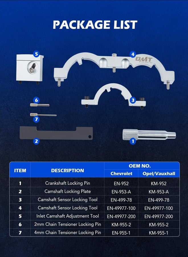 Orion Motor Tech مجموعة أدوات توقيت محرك أوريون موتور تكنولوجي - مجموعة أدوات محاذاة عمود الكامات متوافقة مع شيفروليه أفيو وكروز وأورلاندو وفاكسهول أوبل آدم وأمبيرا وأسترا J وكاسكادا من 2009 إلى 2020 سعة 1.0 و1.2 و1.4 لتر - Image 3