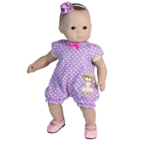 Sophia's Faux-Leather Pleated Dress Shoes with Elastic Straps for 15 Inch Baby Dolls, Light Pink - Image 3