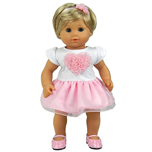 Sophia's Faux-Leather Pleated Dress Shoes with Elastic Straps for 15 Inch Baby Dolls, Light Pink - Image 2