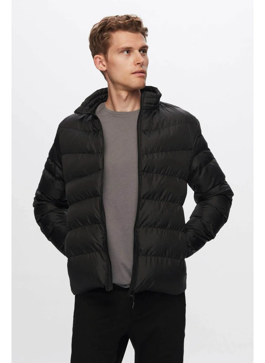 دي أس دامات Slim Fit Black Windproof Fiber Filled Jacket 1HF07ORT01940