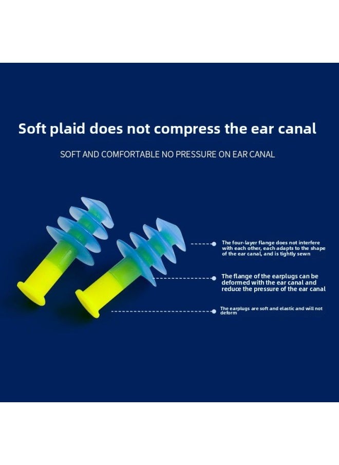 Generic - German Imported Swimming Earplugs Waterproof Professional Nose Clip For Men And Women Adults And Children With Cord With Rope-Color:Adult Model: Imported From German - Image 1