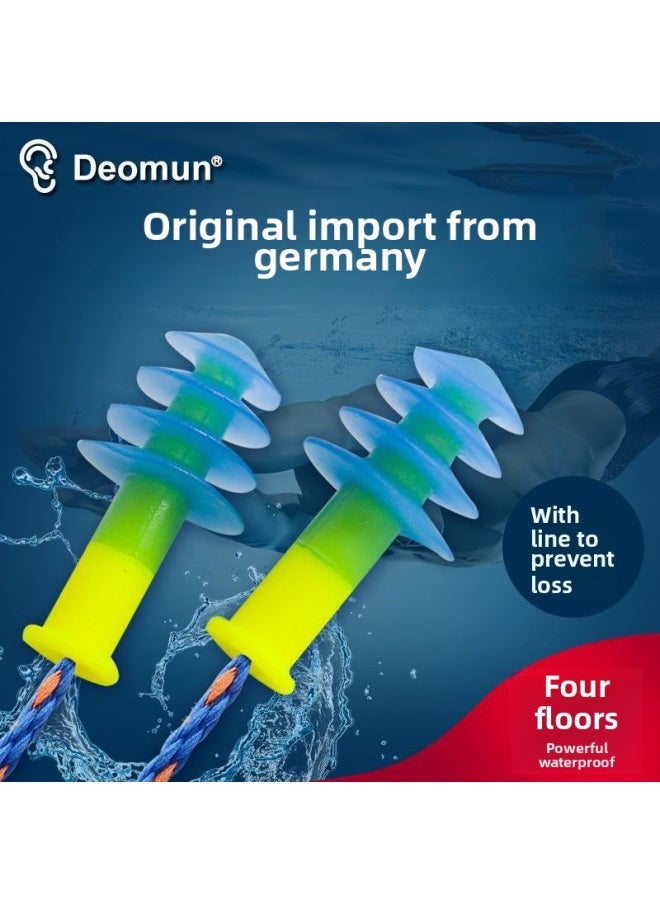 Generic - German Imported Swimming Earplugs Waterproof Professional Nose Clip For Men And Women Adults And Children With Cord With Rope-Color:Adult Model: Imported From German - Image 1
