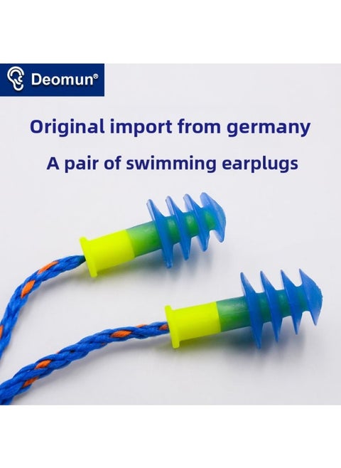 German Imported Swimming Earplugs Waterproof Professional Nose Clip For Men And Women Adults And Children With Cord With Rope-Color:Adult Model: Imported From German