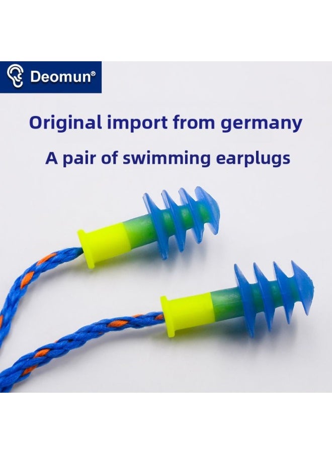 Generic - German Imported Swimming Earplugs Waterproof Professional Nose Clip For Men And Women Adults And Children With Cord With Rope-Color:Adult Model: Imported From German - Image 1