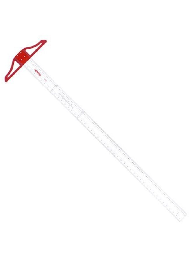 Rotring a letter t plastic 80 cm ruler - Clear acrylic scale with opaque plastic detachable head - Image 1