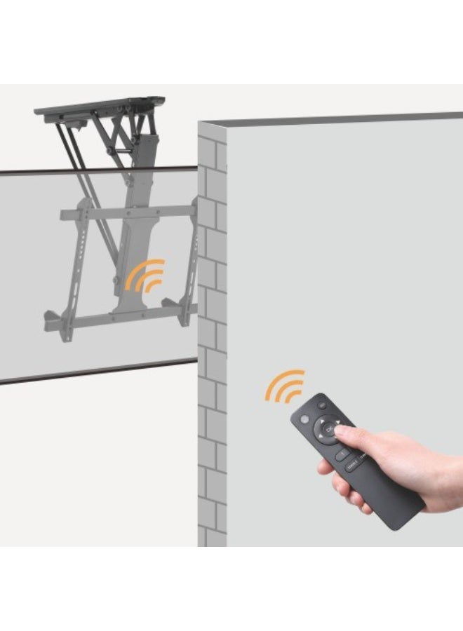 سكيل تك حامل تلفزيون SH M5406R قابل للطي بمحرك للسقف لشاشات LED/LCD مقاس 32-75 بوصة، VESA 600x400، مع جهاز تحكم عن بُعد، أقصى حمولة 35 كجم - أسود - Image 5