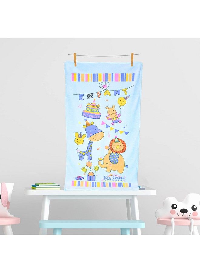 The Little Lookers منشفة للأطفال حديثي الولادة؛ مجموعة منشفة استحمام للأطفال فائقة النعومة لملحقات استحمام الرضع… (أزرق كبير (60X105 سم)) - Image 1