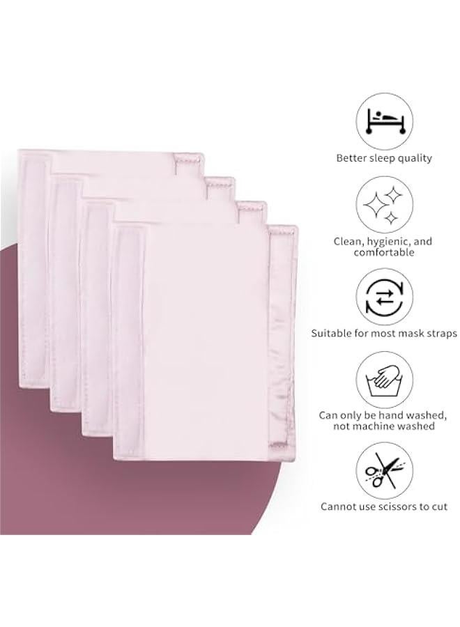 4-Pack Satin CPAP Strap Covers for Comfortable Sleep Support - Pink Color - Image 3
