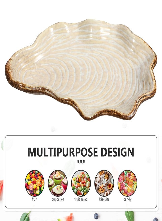 Cabilock Candy Bowl Sea Shell Plate Ceramic Appetizer Plate Dessert Dinner Pasta Bowl Food Serving Tray for Fruit Salad Dessert Candy Tray - Image 3