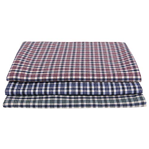 Maharaja PolyBlended Unstitched Fabric Set of 3 Checks Shirt Piece (2.5metre Each) [MSP013] - Image 2