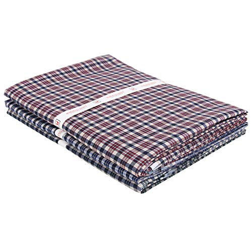 Maharaja PolyBlended Unstitched Fabric Set of 3 Checks Shirt Piece (2.5metre Each) [MSP013] - Image 1