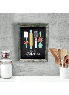 The House Of Memories The House of Memories Bless This Kitchen Accessorises Design Wall Decor Home Room Decorative B Wall Mounted Metallic Distress Look Moulding MDF Frames for Living Room Bedroom 8 x 10  - Image 3