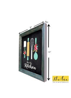 The House Of Memories The House of Memories Bless This Kitchen Accessorises Design Wall Decor Home Room Decorative B Wall Mounted Metallic Distress Look Moulding MDF Frames for Living Room Bedroom 8 x 10  - Image 2