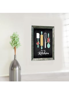 The House Of Memories The House of Memories Bless This Kitchen Accessorises Design Wall Decor Home Room Decorative B Wall Mounted Metallic Distress Look Moulding MDF Frames for Living Room Bedroom 8 x 10  - Image 4