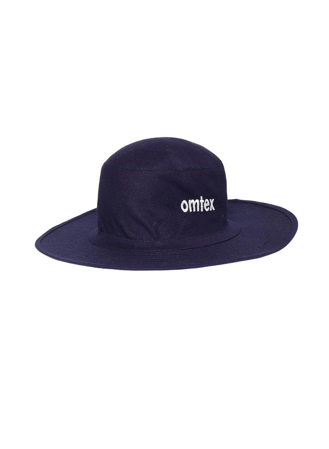 omtex Cricket Panama Club Hat with Mesh Extra Wide Brim and Multiple Eyelets - Blue - X-Large - Image 1