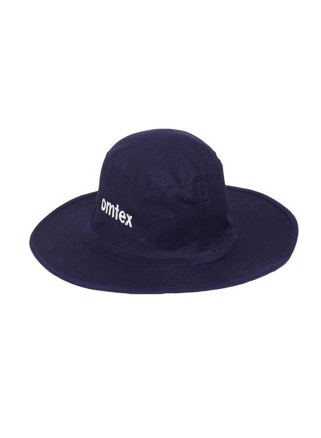 omtex Cricket Panama Club Hat with Mesh Extra Wide Brim and Multiple Eyelets - Blue - X-Large - Image 3