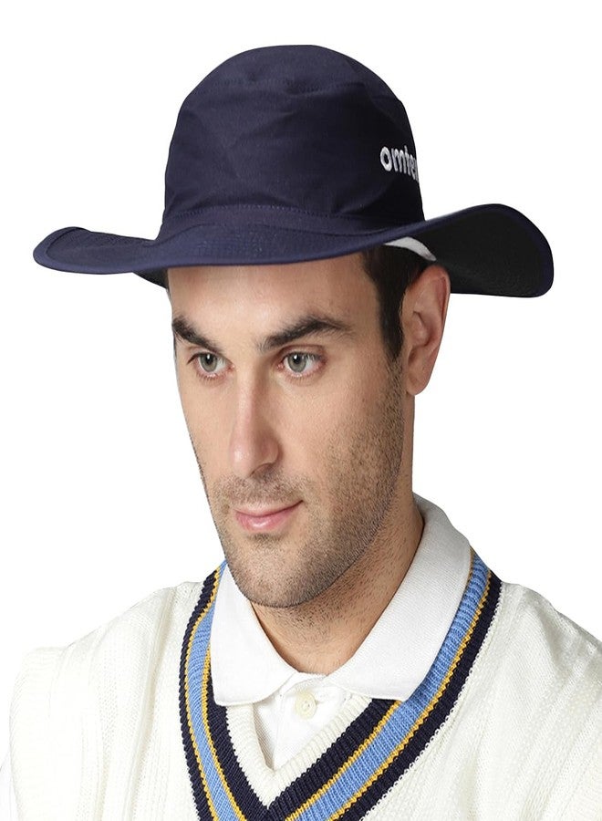 omtex Cricket Panama Club Hat with Mesh Extra Wide Brim and Multiple Eyelets - Blue - X-Large - Image 4