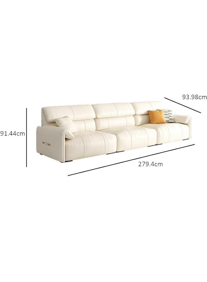 Comfynest أريكة حديثة بإطار من خشب الصنوبر مع تنجيد جلدي وعرض مقعد قياسي  - Image 2