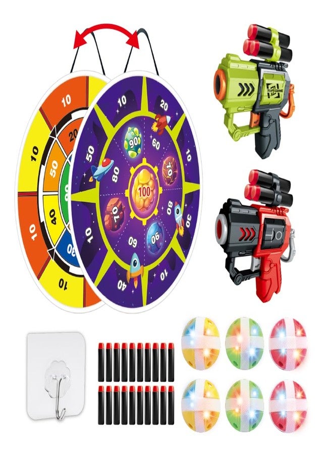 Toyfinity Light Up Dart Board for Kids | Large 29" Shooting Game with 2 Toy Guns & 20 Soft Foam Bullets | Game Room Dartboard | Indoor & Outdoor Wall Games | Holiday & Birthday Gift for Boys & Girls 5+ Yrs Old - Image 1