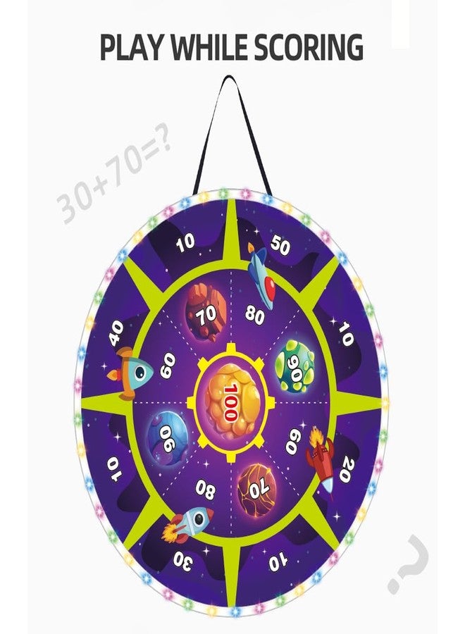 Toyfinity Light Up Dart Board for Kids | Large 29" Shooting Game with 2 Toy Guns & 20 Soft Foam Bullets | Game Room Dartboard | Indoor & Outdoor Wall Games | Holiday & Birthday Gift for Boys & Girls 5+ Yrs Old - Image 3