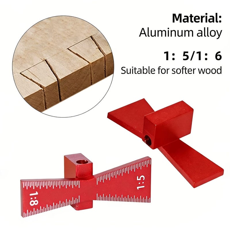 Red Aluminum Dovetail Marking Gauge with Slope for Woodworking Joinery Scoring - Image 2