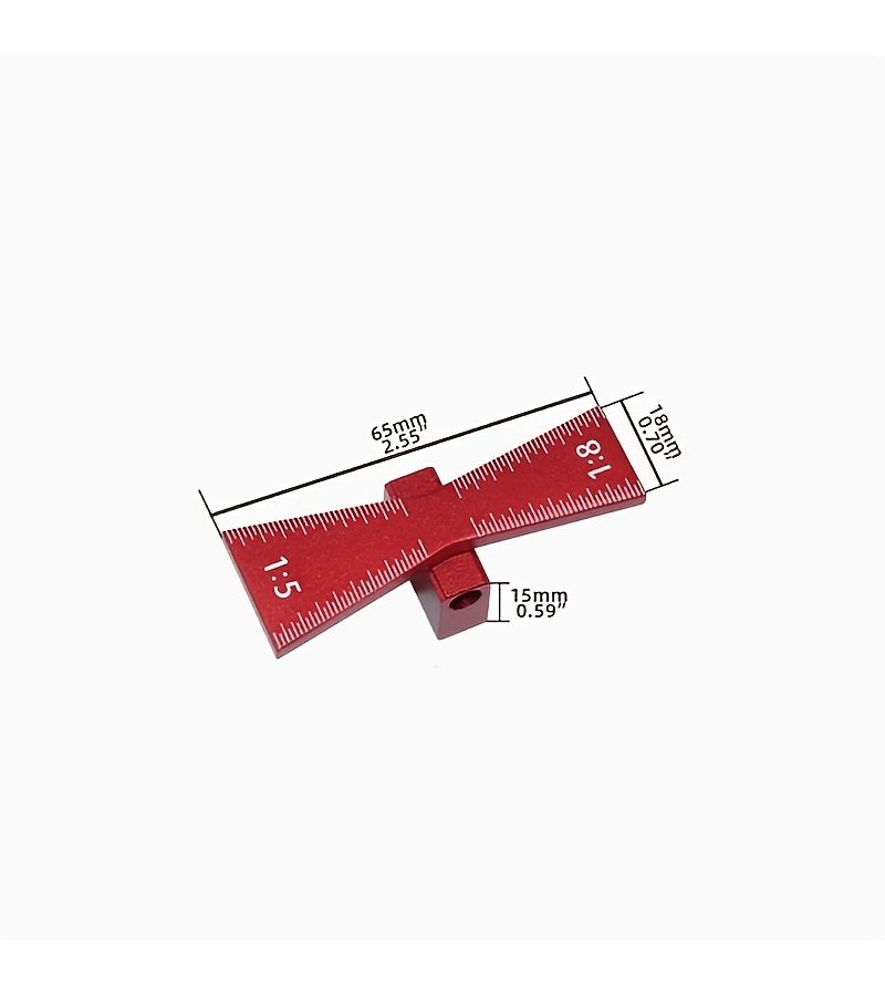 Red Aluminum Dovetail Marking Gauge with Slope for Woodworking Joinery Scoring - Image 3