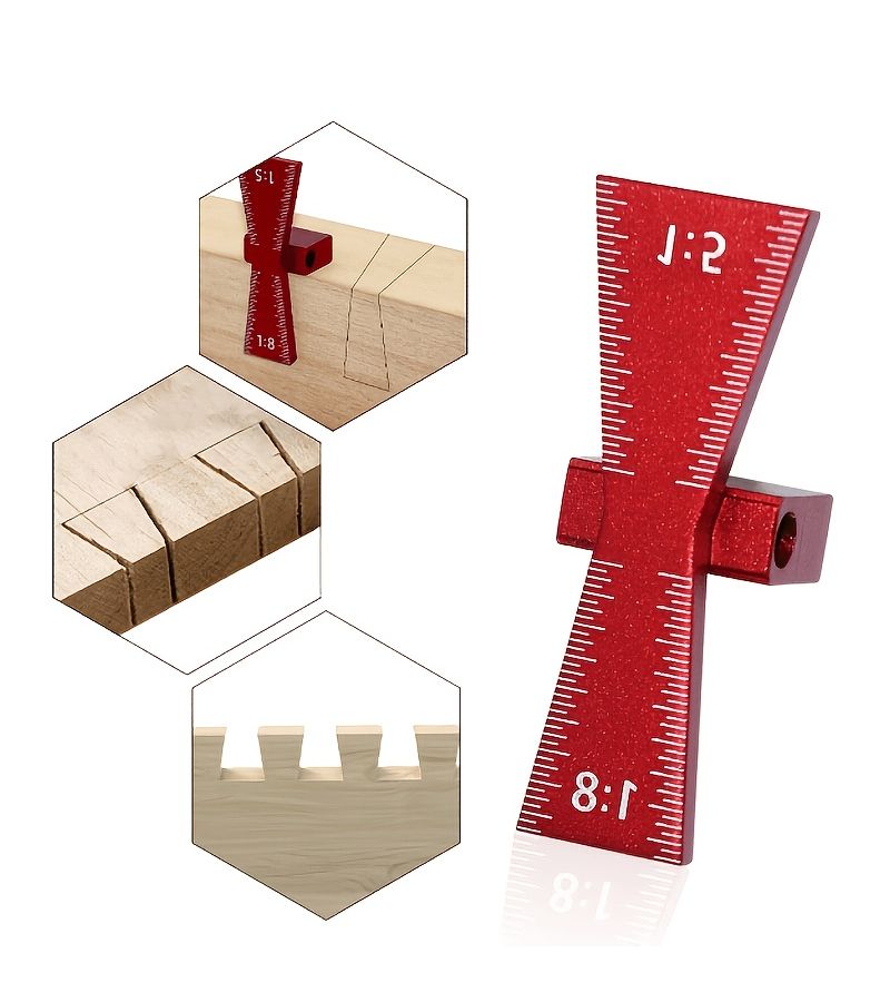 Red Aluminum Dovetail Marking Gauge with Slope for Woodworking Joinery Scoring - Image 1