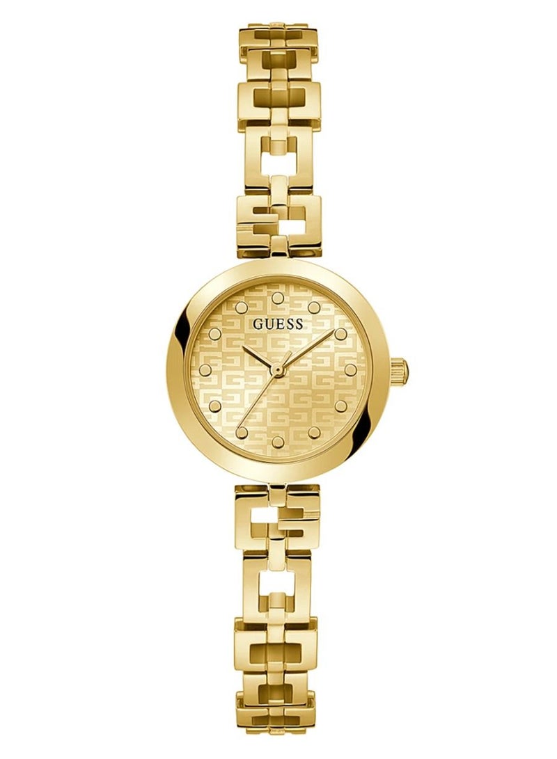 Guess Womens Gold Tone Case Gold Tone Stainless Steel Watch GW0549L2