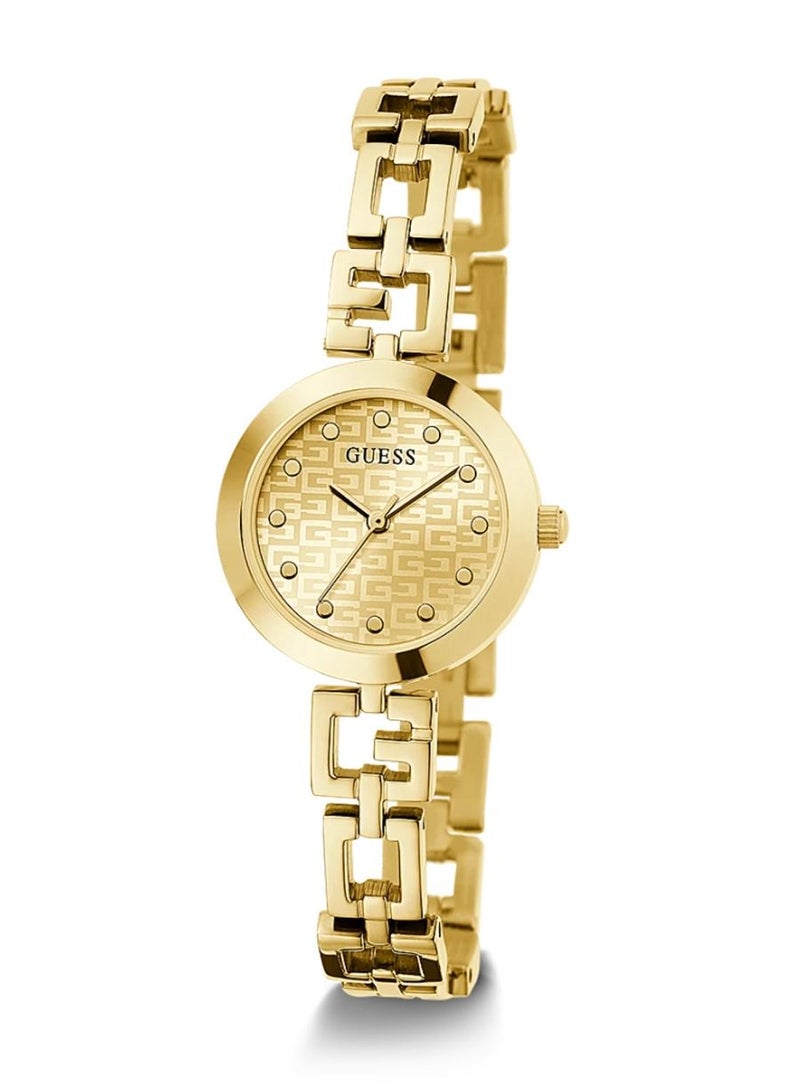 Guess Womens Gold Tone Case Gold Tone Stainless Steel Watch GW0549L2