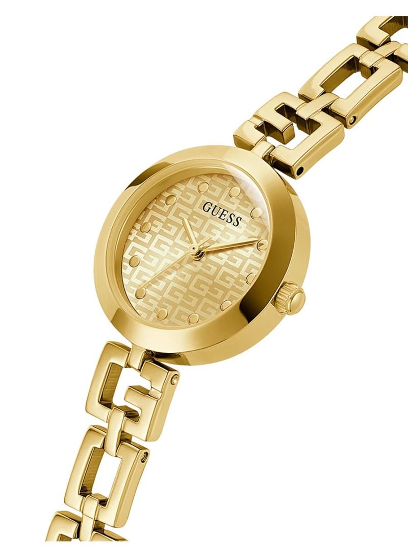 Guess Womens Gold Tone Case Gold Tone Stainless Steel Watch GW0549L2